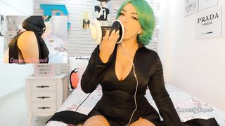 ASMR INTENSE porn ear licking Tatsumaki cosplay teasing and making you cum