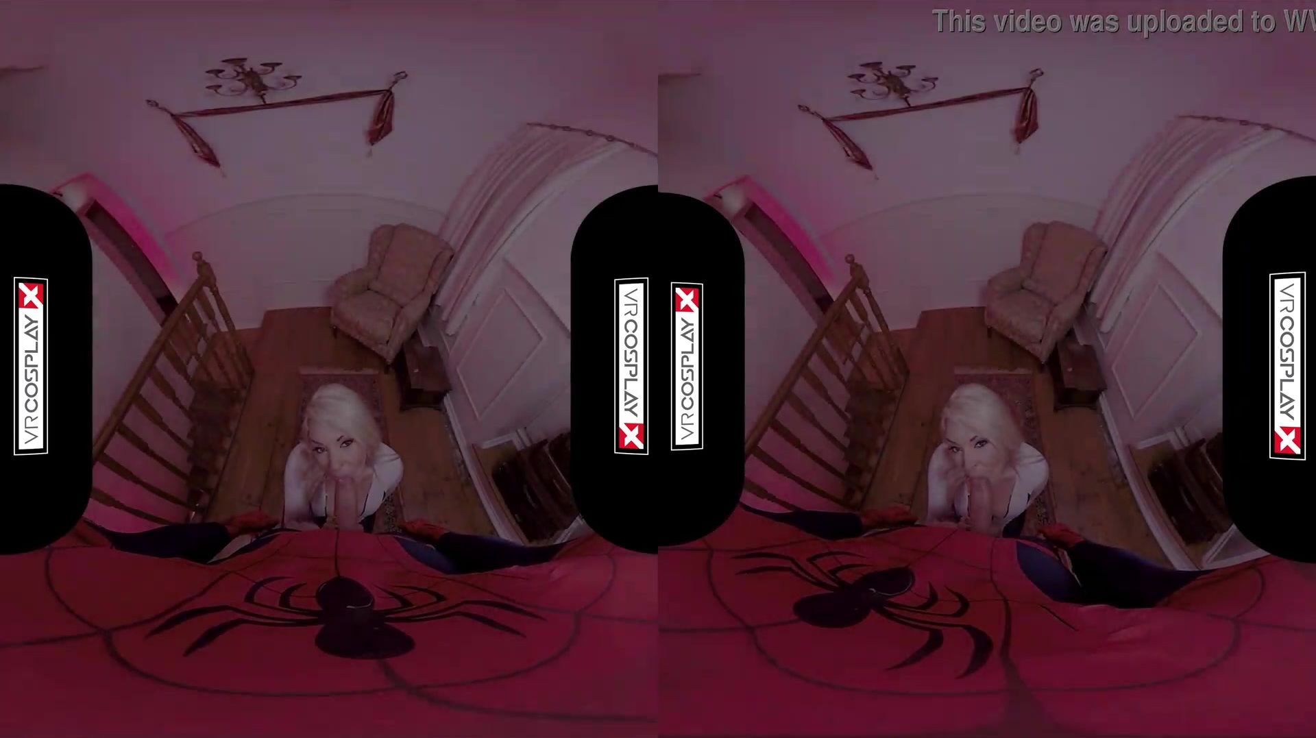 VRCosplayX.com Spider Gwen Blowing Your Mind With Her Mouth And Pussy VRPorn