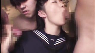 Innocent Japanese Gangbang - Japanese Bukkake Orgy