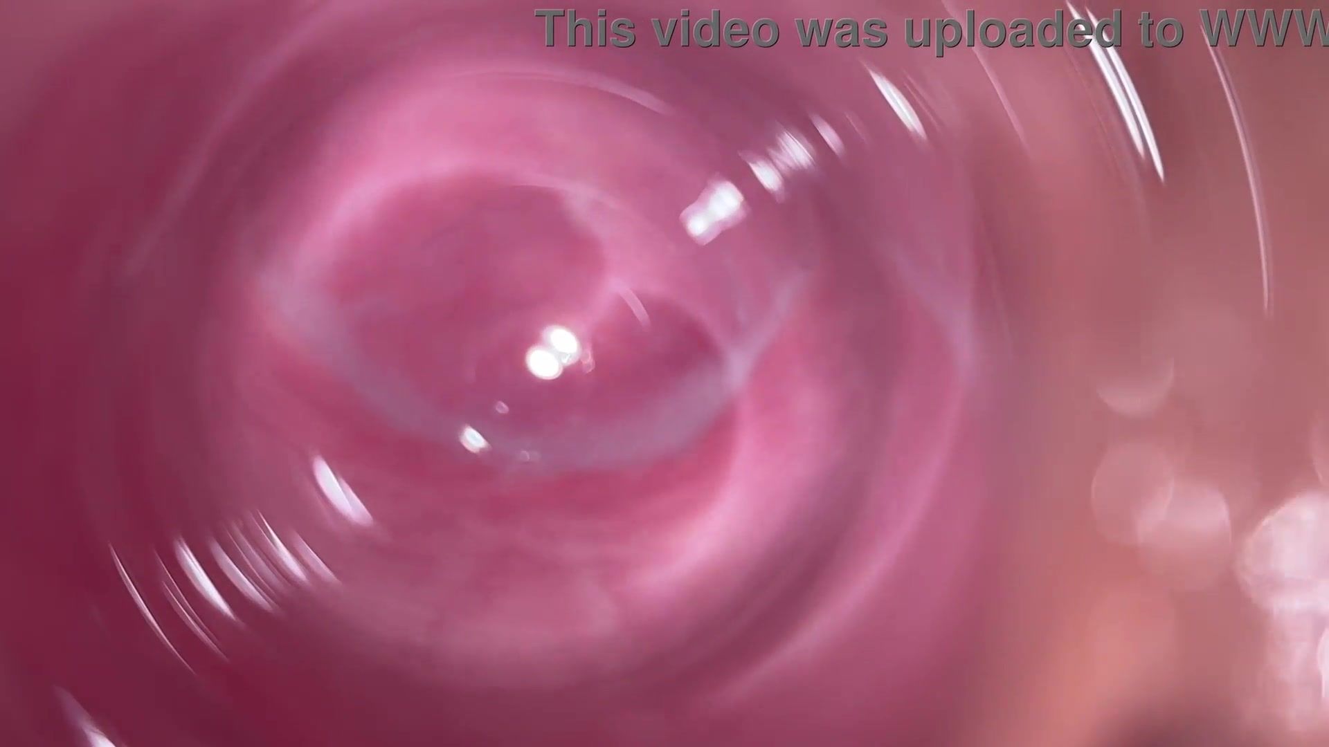 Camera deep inside Mia's teen creamy pussy