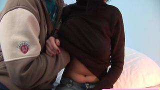 Ponytailed teenage beautie fucked on the bed