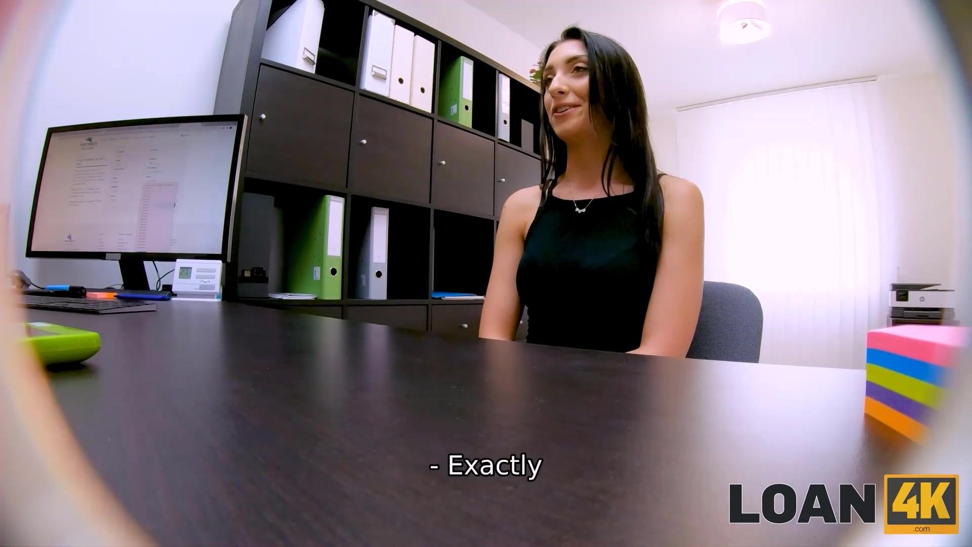 LOAN4K. Boy has sex with easy woman who spreads her legs for his money