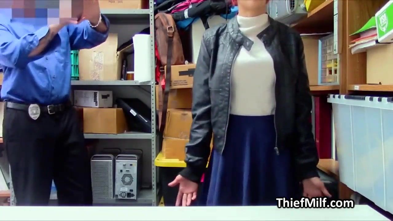 Asian MILF makes a deal with the security guard