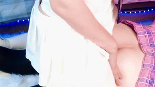 Chubby femboy ass fuck and handjob cumshot