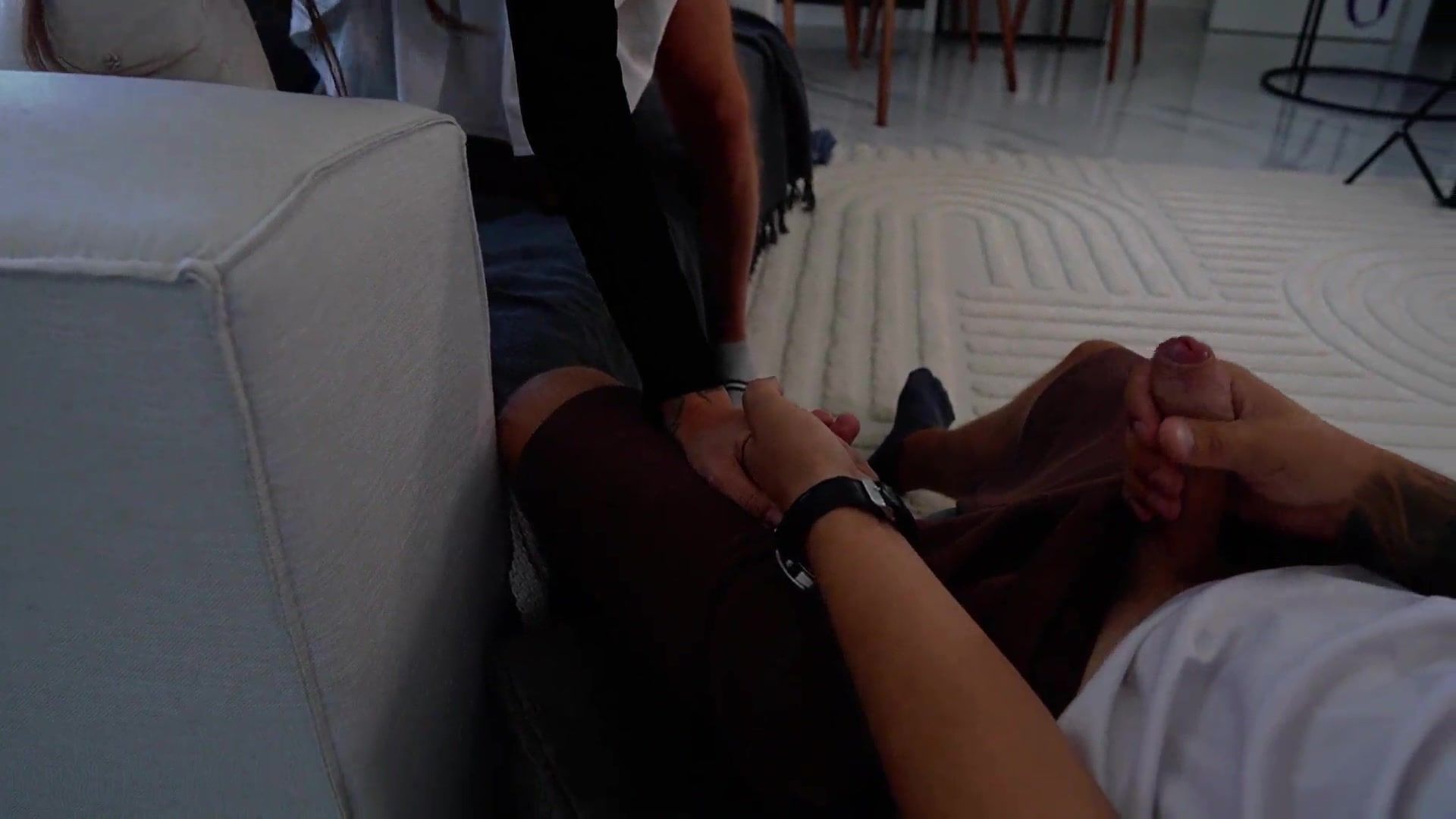 Husband Cuckold Jerks Off While His Wife Is Fucked !