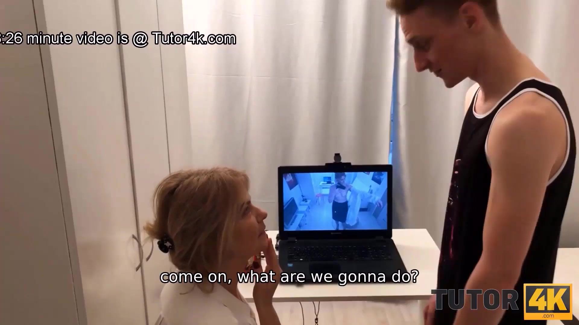 TUTOR4K. Guy has a plan of having sex with adorable teacher and it works