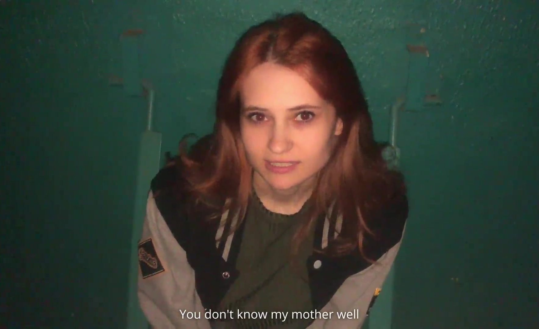 Redhead girl sucked in the stairwell while parents were at home