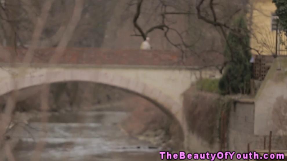 Pretty brunette teen lesbos scissoring