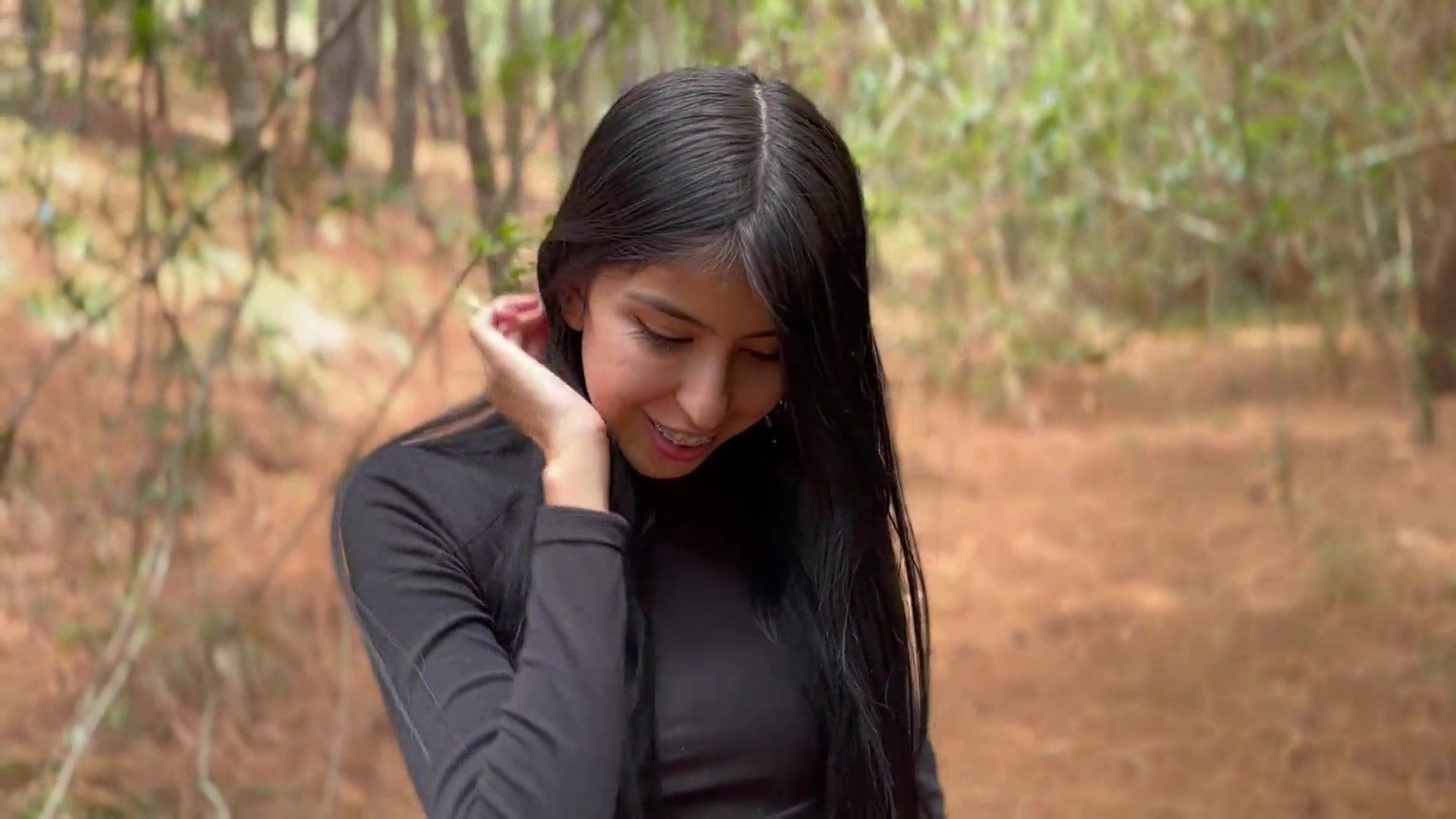 Karol smith sexy mexican latina seduces stranger to help her in the woods and cums inside
