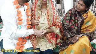Indian Couple First Wedding Night Sex Enjoy with mother in law threesome sex