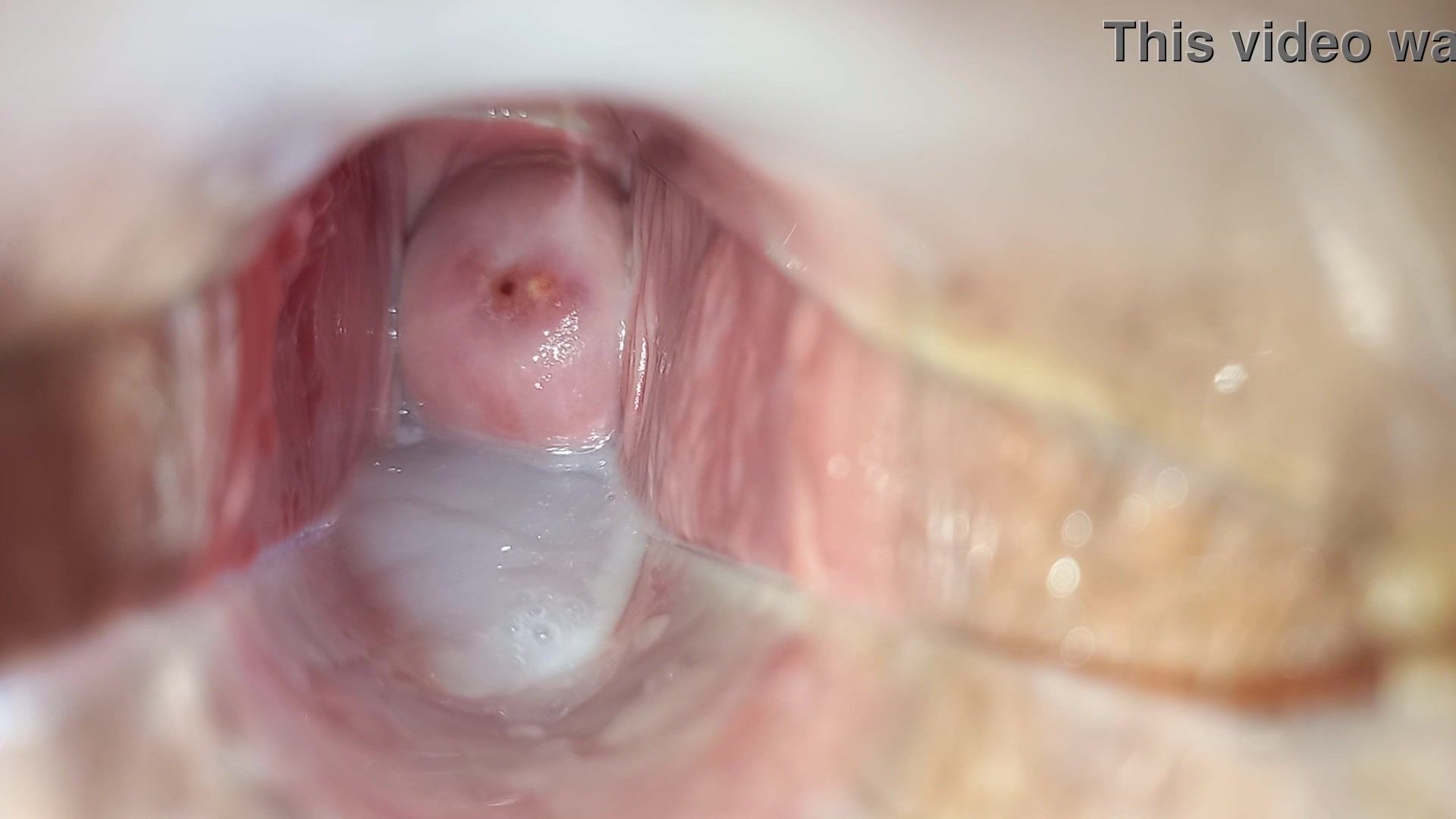 Cum inside pussy close-up speculum