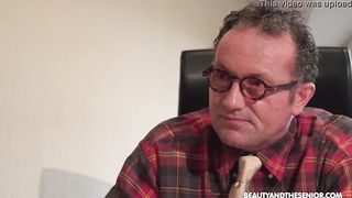 Simply amazing skinny teen with big tits Gisha fucked by old guy