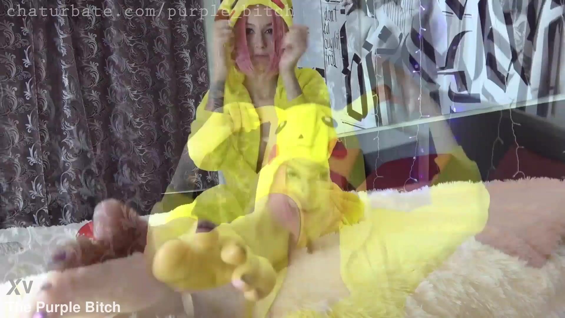 Pikachu cosplay foot fetish sexy pussy