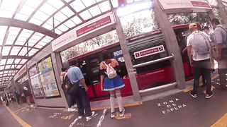 She was wearing a very short skirt and she can't help but rub my cock on her buttocks, ARRIMONES CDMX
