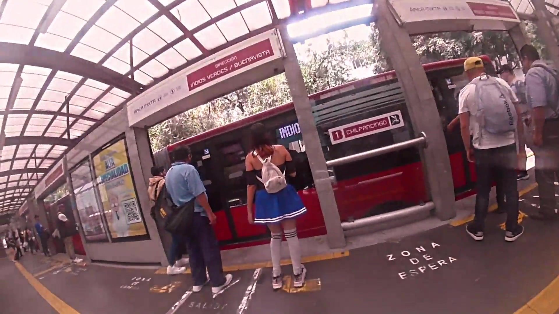 She was wearing a very short skirt and she can't help but rub my cock on her buttocks, ARRIMONES CDMX
