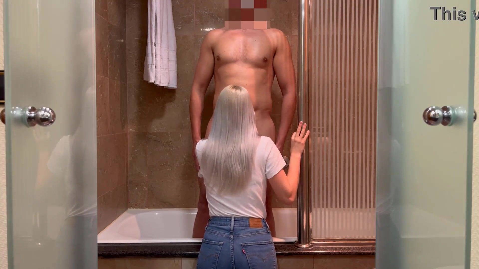 I call the girl at the hotel reception desk to bring me gel and help me finish cumming with a blowjob