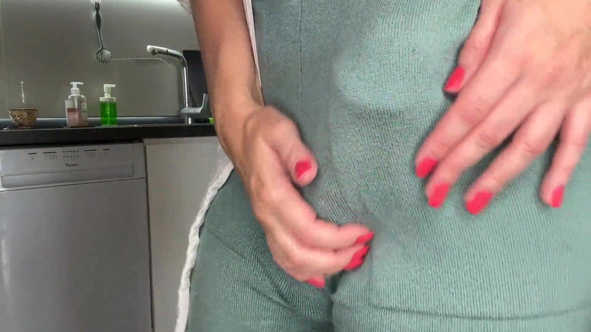 Horny Step Mother was caught by her Step Son and wanted to show him how she was masturbating big cock