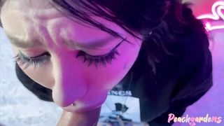 18 year old girl was fucked hard and I cum on her face