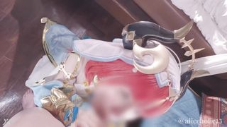 GenshinImpact Nilou Cosplaying Femdom blowjob and cowgirl creampie.