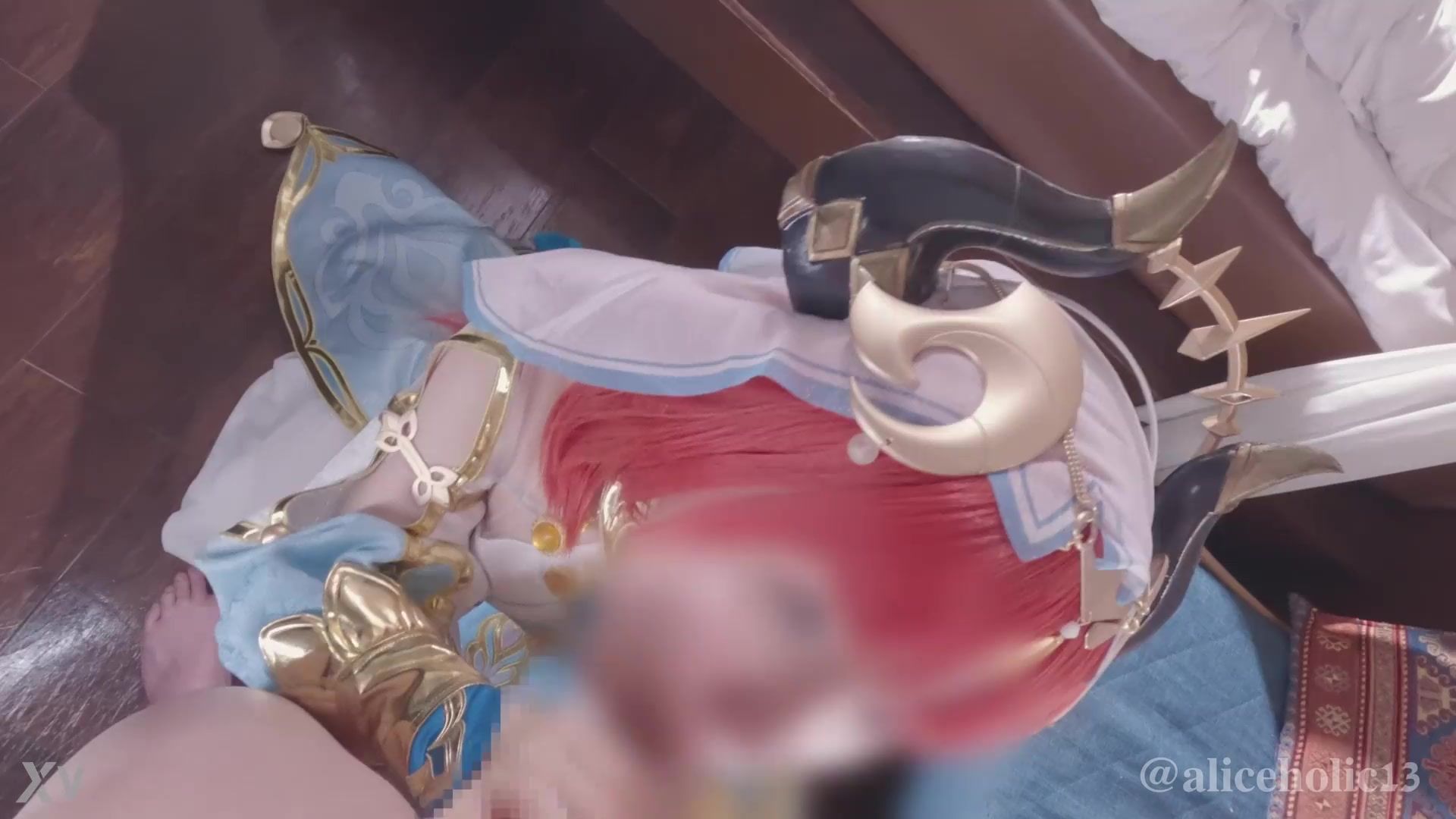 GenshinImpact Nilou Cosplaying Femdom blowjob and cowgirl creampie.