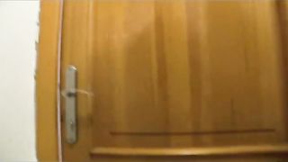 Fucking a brunette in the toilet