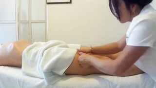 Real Asian massage in uniform with happy ending