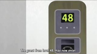 Sexy elevator girl gets rough public hentai creampie