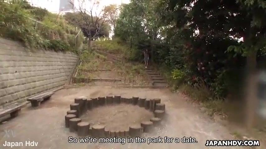 Japanese girlfriend, Nami Honda sucks dick in the park, uncensored