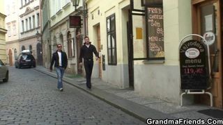 Two dudes pick up and bang boozed old grandma