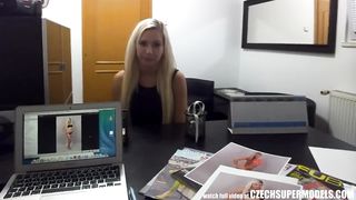 Blonde Model Sucks Agent for a Better Job