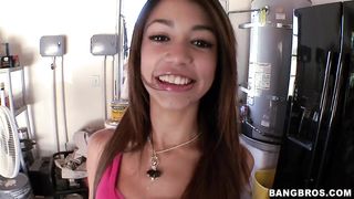 Small Latina shows pussy