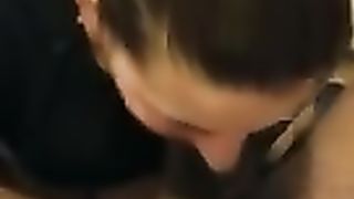 Skilled teen gives a blowjob to her lover