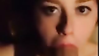 Huge cock cumming on her pretty face.avi