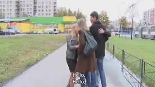 Swinger sex warming up teens' cocks and pussies