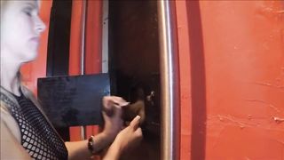 Mommy getting cummed on at glory hole