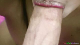 Hot Thai girl with perfect tits rides my dick