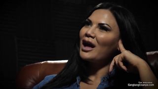 BUSTY ENGLISH BABE GETS GANGBANGED