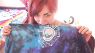 AwesomeKate - RedHead Teen Cums In Black Thigh High Socks