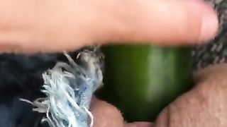 Pee play in my cut off shorts and hubby’s old truck!