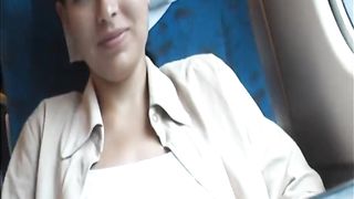 on a CROWDED train