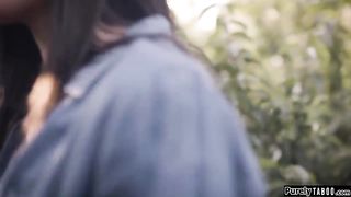 Nerd girl makes her bully lick her pussy
