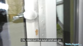 Public Agent Hot blondes gets a mouthful of cum after fucking for cash