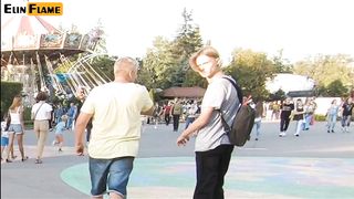 Cute Teen Swallows Hot Cum - Public Blowjob on Ferris Wheel by Elin Flame