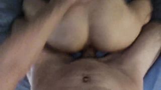 Asian Teen Takes it from the back and Bounces on my White Dick