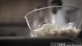 PURE TABOO Nervous Teen Fucked by Step Dad's Sleazy best Friend