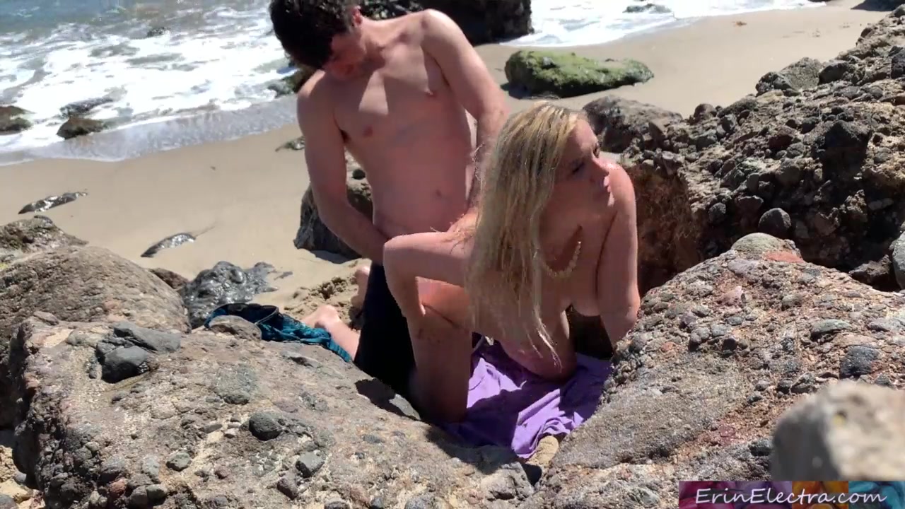 Passer By - Free HD Voluptuous blonde sunbathing nude on the beach fucks passer-by -  Erin Electra Porn Video