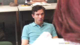 Smoking hot teacher knows the best way to motivate her students to study much better
