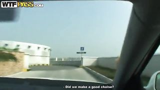 Naughty blonde enjoyed sucking a stranger's dick, because he promised to buy her an ice cream