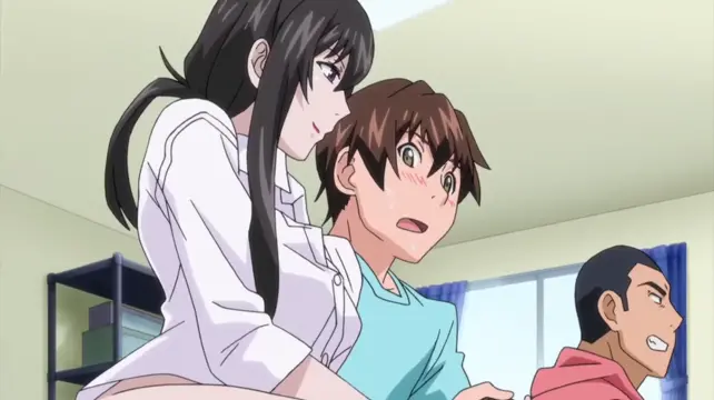 A mischievous aunt playing with a cock