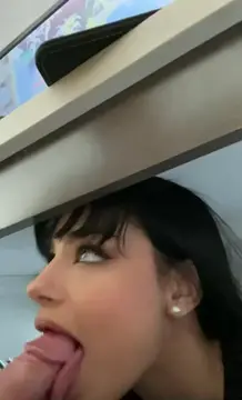 Giving her roommate support while he's gaming BlowJob